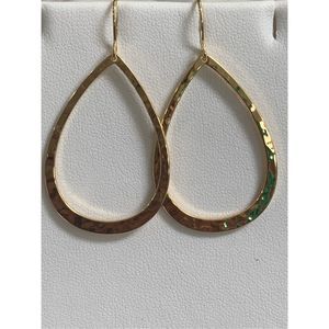 Gold Hammered Tear Drop Earrings #classic